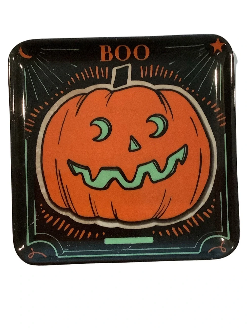 Spooky Night Retro Halloween Melamine Appetizer Dessert Plates Set New